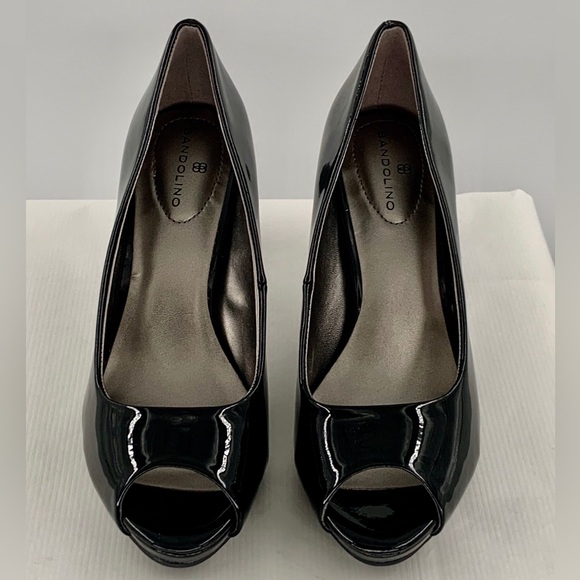 NWT Bandolino Rainaa Women’s Black Patent Leather Pumps Heels Shoes - Picture 3 of 11